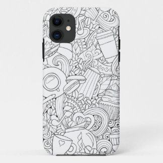 Coffee And Tea Doodle iPhone 11 Case