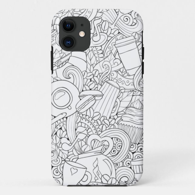 Coffee And Tea Doodle Case-Mate iPhone Case (Back)
