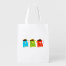 Coffee and Tea Lovers Reusable Grocery Bag