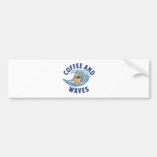 Coffee and Waves Bumper Sticker