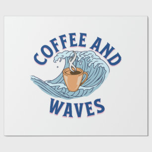 Coffee and Waves Wrapping Paper