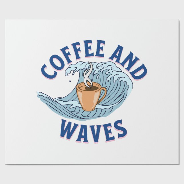 Coffee and Waves Wrapping Paper (Flat)