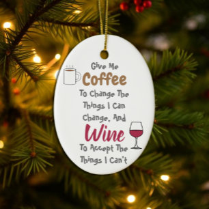 Coffee And Wine Ceramic Ornament