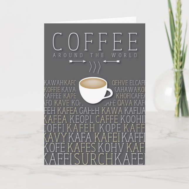 Coffee Around the World Languages Card (Front)