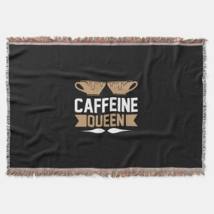 Coffee Art Caffeine Queen Throw Blanket
