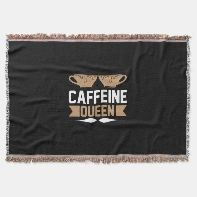 Coffee Art Caffeine Queen Throw Blanket (Front)
