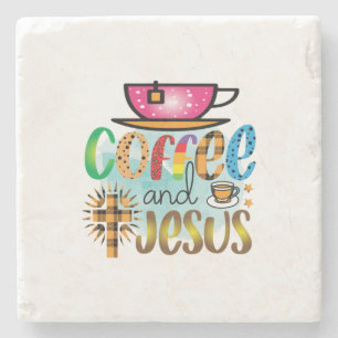 Coffee Art Cofee And Jesus Stone Coaster