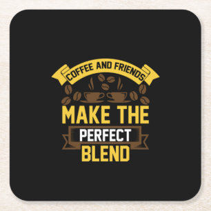 Coffee Art Coffee And Friends Square Paper Coaster