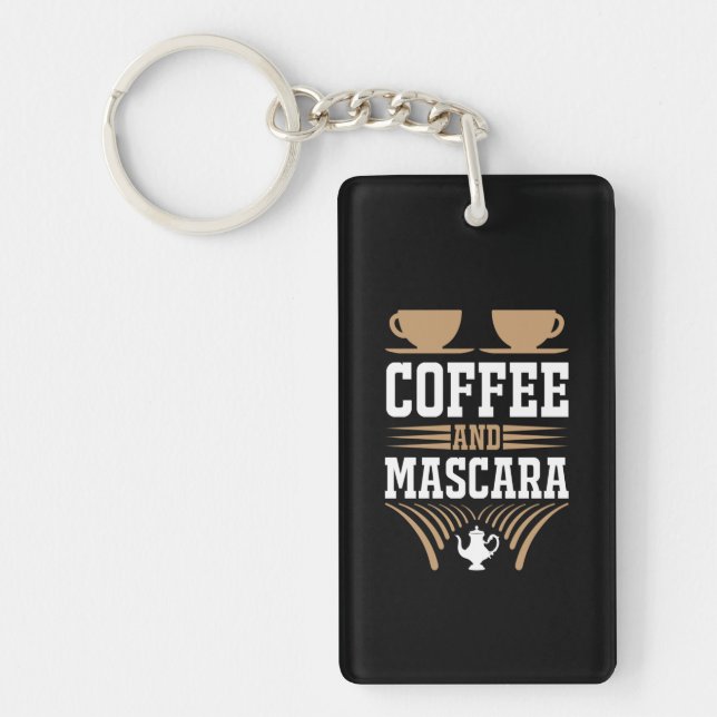 Coffee Art Coffee And Mascara Key Ring (Front)