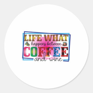 Coffee Art Coffee And Wine Classic Round Sticker