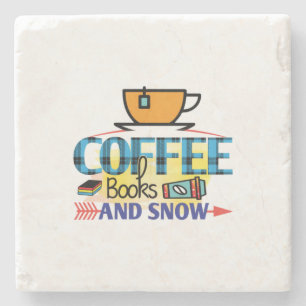 Coffee Art Coffee Books ANd Snow Stone Coaster