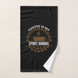 Coffee Art Coffee Is My Spirit Animal Hand Towel