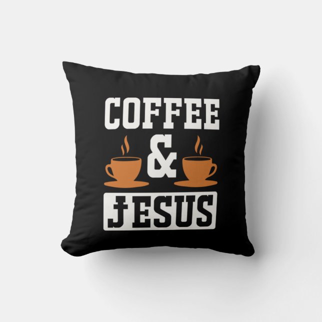 Coffee Art Coffee & Jesus Cushion (Front)