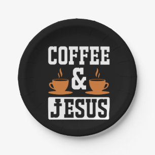 Coffee Art Coffee & Jesus Paper Plate