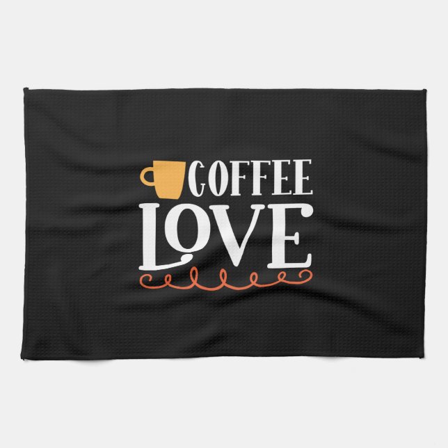 Coffee Art Coffee Love Tea Towel (Horizontal)