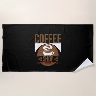 Coffee Art Coffee Shop Beach Towel