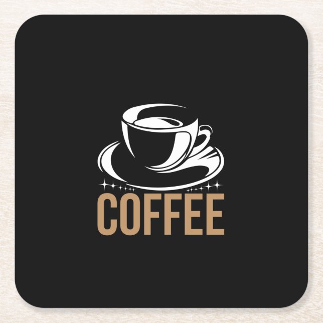 Coffee Art Coffee Square Paper Coaster (Front)