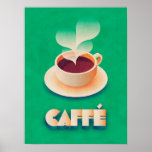 Coffee Art Deco Green Poster<br><div class="desc">Art Deco vintage style retro coffee.</div>