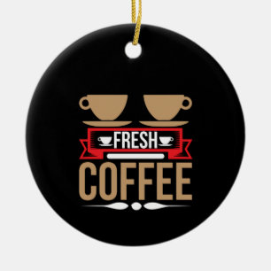 Coffee Art Fresh Coffee Ceramic Ornament