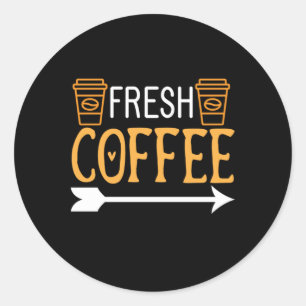 Coffee Art Fresh Coffee Classic Round Sticker