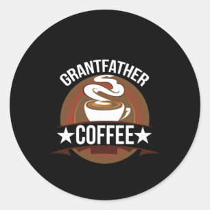 Coffee Art Grantfather Coffee Classic Round Sticker