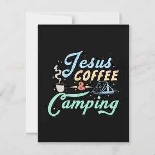 Coffee Art Jesus Coffee & Camping Card