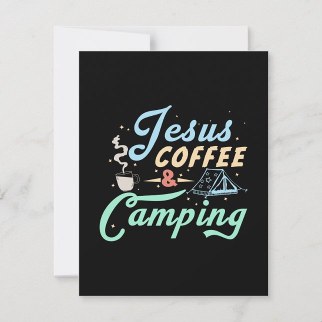 Coffee Art Jesus Coffee & Camping Card (Front)