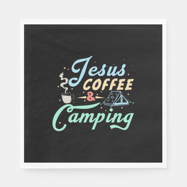 Coffee Art Jesus Coffee & Camping Napkin (Front)