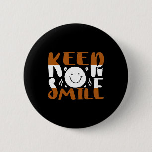 Coffee Art Keep Smile 6 Cm Round Badge