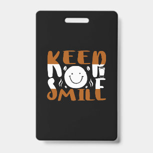 Coffee Art Keep Smile ID Badge