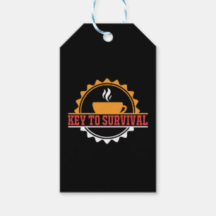 Coffee Art Key To Survival Gift Tags