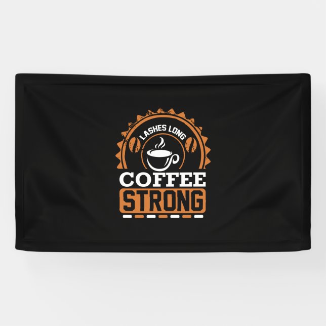Coffee Art Lashes Long And Coffee Banner (Horizontal)