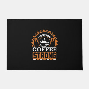 Coffee Art Lashes Long And Coffee Doormat