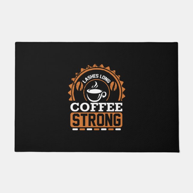Coffee Art Lashes Long And Coffee Doormat (Front)