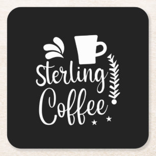 Coffee Art Sterling Coffee Square Paper Coaster