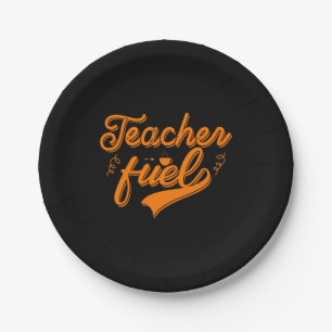 Coffee Art Teacher Fuel Paper Plate