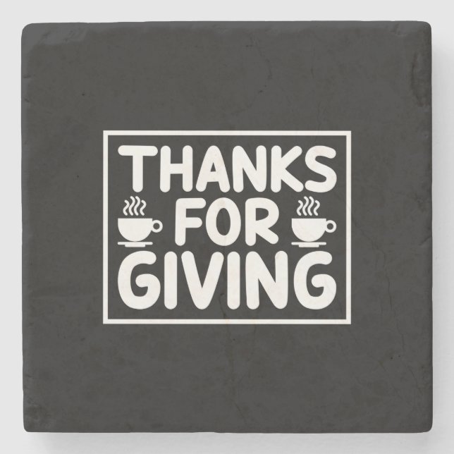 Coffee Art Thanks For Giving Stone Coaster (Front)
