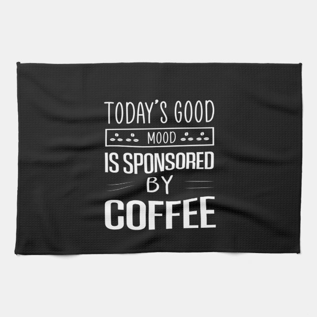 Coffee Art Today's Good Mood Tea Towel (Horizontal)