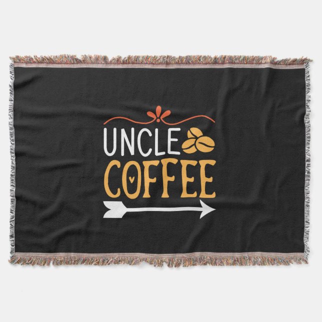 Coffee Art Uncle Coffee Throw Blanket (Front)