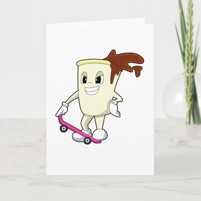 Coffee as Skater with Skateboard Card (Front)