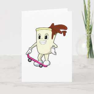 Coffee as Skater with Skateboard Card