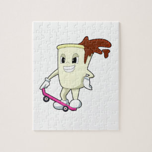 Coffee as Skater with Skateboard Jigsaw Puzzle