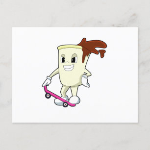 Coffee as Skater with Skateboard Postcard