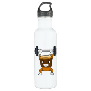 Coffee at Strength training with Barbell 710 Ml Water Bottle