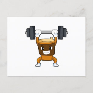 Coffee at Strength training with Barbell Postcard