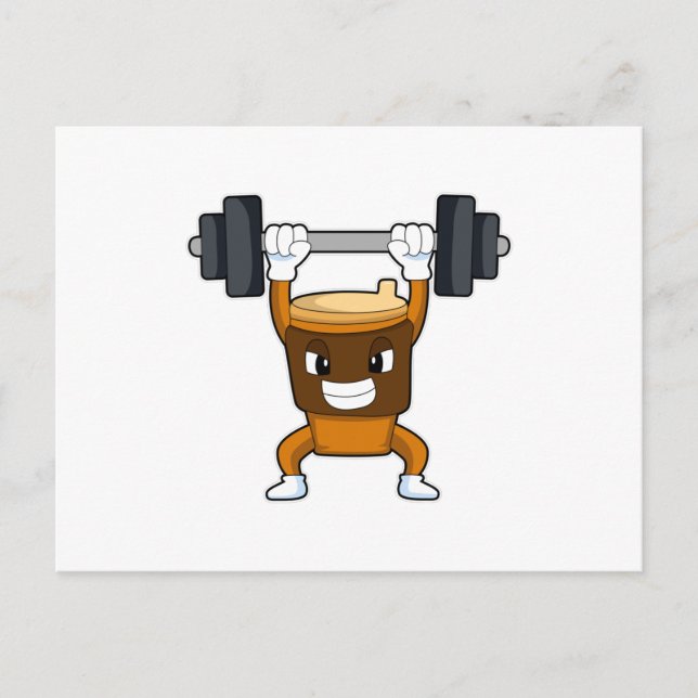 Coffee at Strength training with Barbell Postcard (Front)
