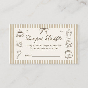 Coffee Baby is Brewing Baby Shower Diaper Raffle Enclosure Card