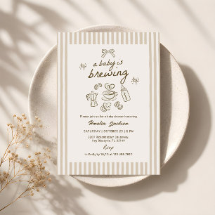Coffee Baby is Brewing Baby Shower Invitation