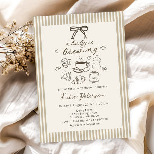 Coffee Baby is Brewing Baby Shower Invitation 