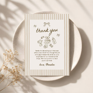Coffee Baby is Brewing Baby Shower Thank You Card